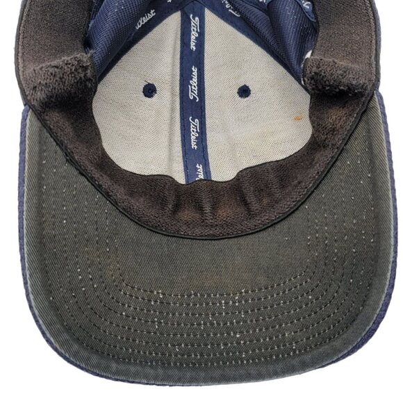Titleist Footjoy Pro V1 Fitted Baseball Cap Blue Small Medium White Embroidery - Picture 8 of 9